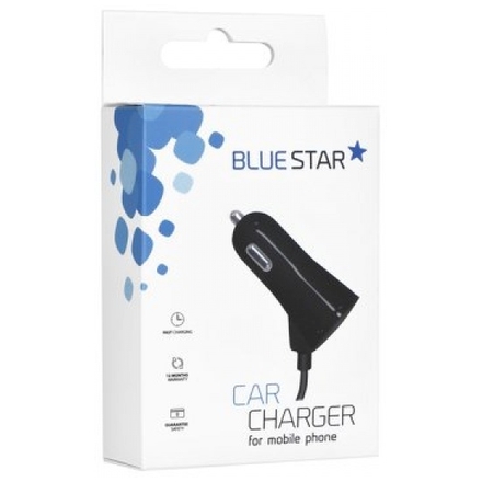 Univerzální nabíječka do auta s micro USB kabelem a USB portem Blue Star 3A, černá 01737217411