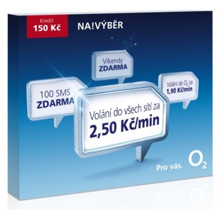 O2 SIM karta Na!Výběr, kredit 150