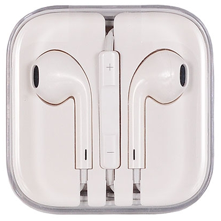 Handsfree ORIGINÁL iPHONE 5G/5S/6/6 PLUS MD827ZA/A s MIKROFONEM bílá (blistr)