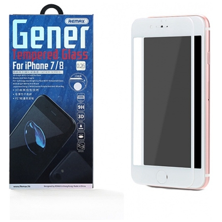 REMAX 3D Tvrzené sklo Gener iPhone 7 (Full Cover) 0,26 mm, bílá 47827