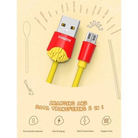 REMAX USB datový Kabel - Chips RC-114m - MicroUSB, 1 m Žlutý