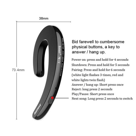 REMAX Bluetooth Headset - RB-T20 (multi-point EDR) Stříbrná