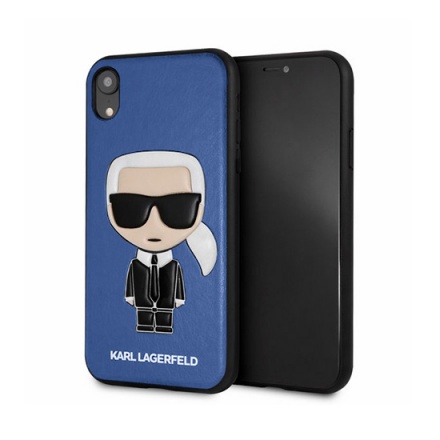 Pouzdro originál KARL LAGERFELD - Iconic Karl Embossed Hard Case KLHCI61IKPUBL - Iphone XR (6,1") modrá