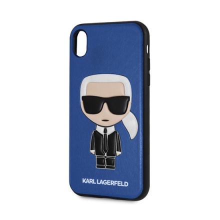 Pouzdro originál KARL LAGERFELD - Iconic Karl Embossed Hard Case KLHCI61IKPUBL - Iphone XR (6,1") modrá