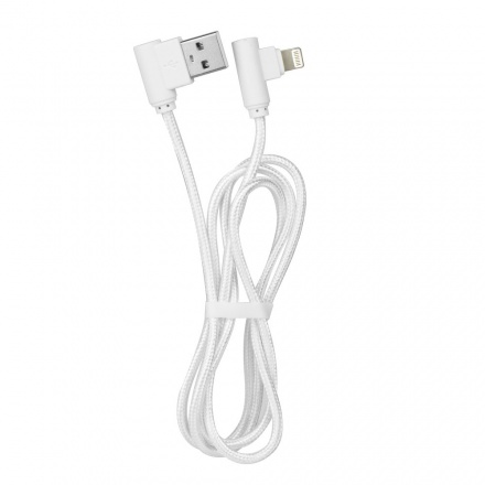 Kabel T-8 iPhone Lightning 8-pin, 90 stupňů, 1metr bílá 5901737856470