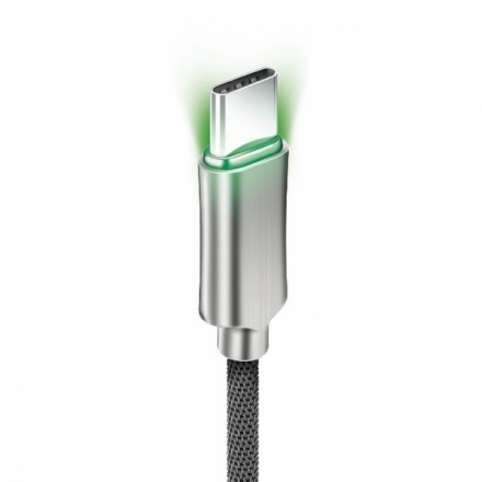 Kabel USB - typ C 3.0 FORCELL SMART 2,4A C803 1 metr šedá-černá