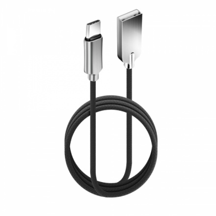 Kabel USB pro iPhone Lightning 8kolíkový FORCELL SMART 2,4A C801 1 metr šedá-černá