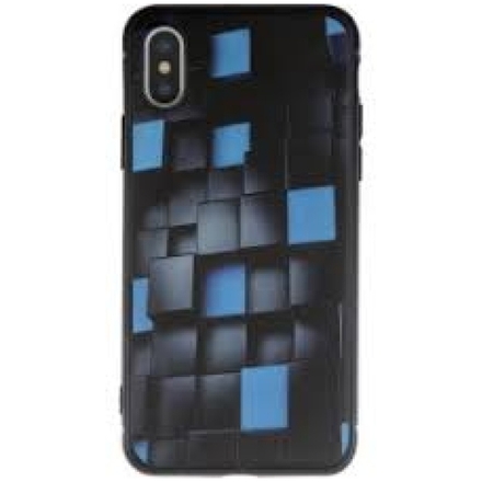 Pouzdro WINNER Glowing Cubes iPhone X / XS černá-modrá 7960
