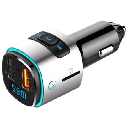 Winner FM transmitter - QC 3.0 +1A + autonabíječka USB/USB-C 18 W, černá 8591194090981