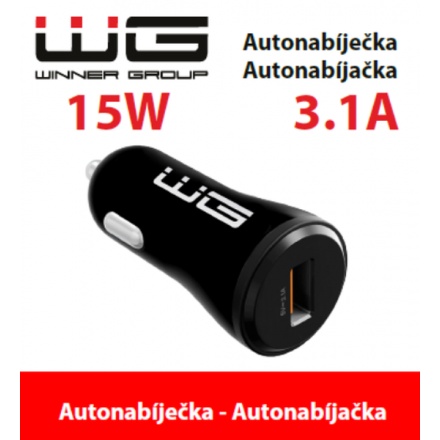 Winner autonabíječka 1x USB/5V 3.1A, černá 8591194097904