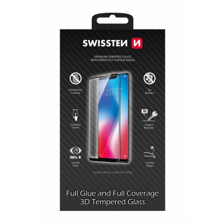 SKLO SWISSTEN ULTRA DURABLE 3D FULL GLUE GLASS SAMSUNG A22 5G GALAXY A226 ČERNÉ 0595217477605