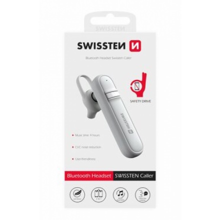 Bluetooth sluchátko Swissten Caller bílá 51104000