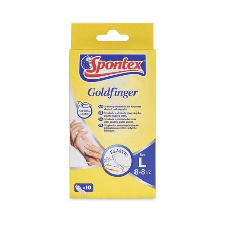 SPONTEX GOLDFINGER RUKAVICE JEDNORÁZOVÉ LATEXOVÉ VEL. L 10 KS/BAL.