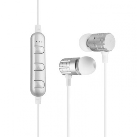 Sluchátka Bluetooth sport stereo eaphones F1 stříbrná