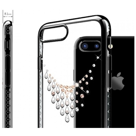 Pouzdro Crystal (Swarovski) KINGXBAR iPhone 7/8 Starry Sky Dew piano černá