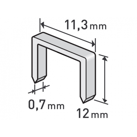 spony, balení 1000ks, 12mm, 11,3x0,52x0,70mm 8852504