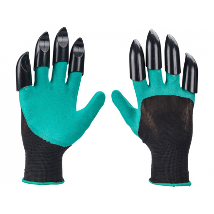 rukavice zahradní polyesterové s latexem a drápy na pravé ruce, velikost 8" 8856661