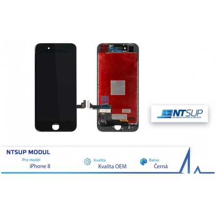 NTSUP LCD modul iPhone 8 PLUS černý kvalita B, 38890042