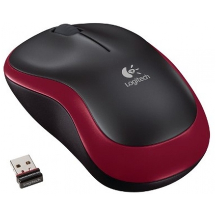 Logitech M185 nano/Kancelářská/Optická/1 000DPI/Bezdrátová USB/Červená, 910-002240