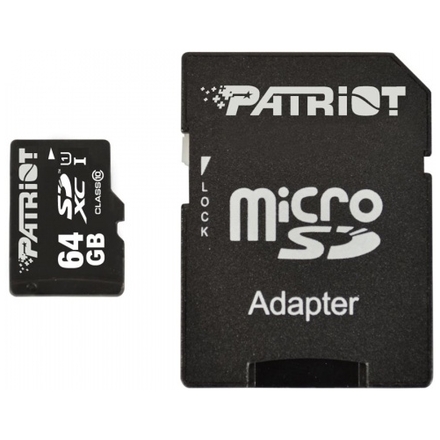 PATRIOT 64GB microSDXC CL10 UHS-I 90/20, PSF64GMCSDXC10