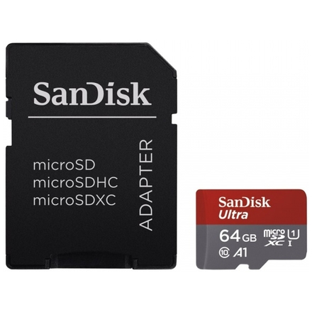 SanDisk Ultra microSDXC 64GB 100MB/s + adaptér, SDSQUAR-064G-GN6MA