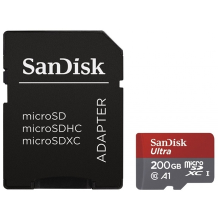 SanDisk Ultra microSDXC 200GB 100MB/s + adaptér, SDSQUAR-200G-GN6MA