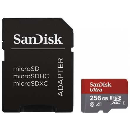 SanDisk Ultra microSDXC 256GB 100MB/s + adaptér, SDSQUAR-256G-GN6MA