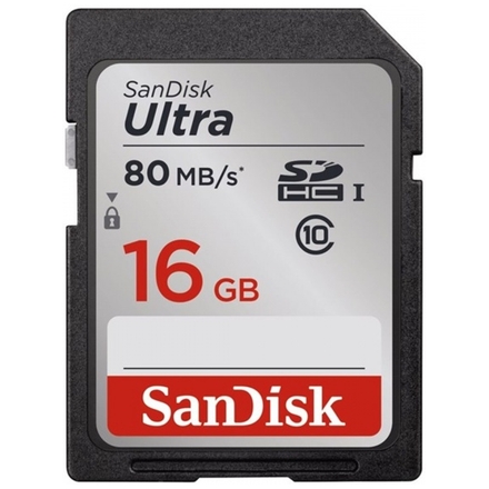 SanDisk Ultra SDHC 16GB 80MB/s Class10 UHS-I, SDSDUNC-016G-GN6IN