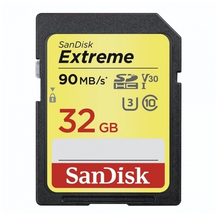 + SanDisk Extreme SDHC 32GB 90MB/s Class 10 UHS-I, 173355