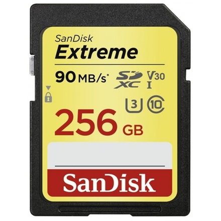 + SanDisk Extreme SDXC 256GB 90MB/s Class 10 UHS-I, SDSDXVF-256G-GNCIN