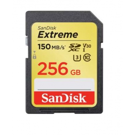 SanDisk Extreme SDXC 256GB 150MB/s V30 UHS-I U3, SDSDXV5-256G-GNCIN