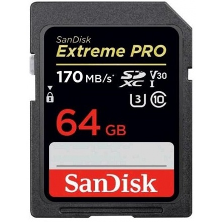 SanDisk Extreme Pro SDXC 64GB 170MB/s V30 UHS-I, SDSDXXY-064G-GN4IN