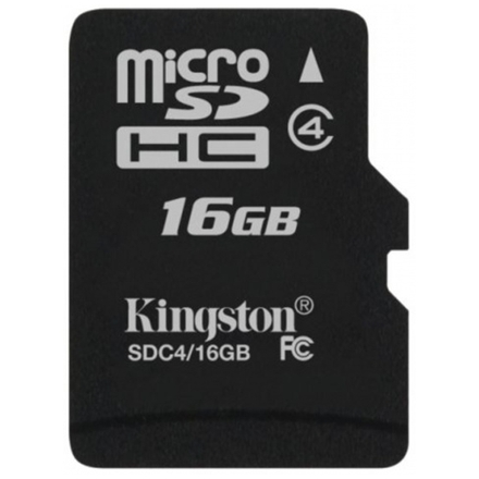 16GB Micro SDHC Kingston - class 4 (bez adaptéru), SDC4/16GBSP