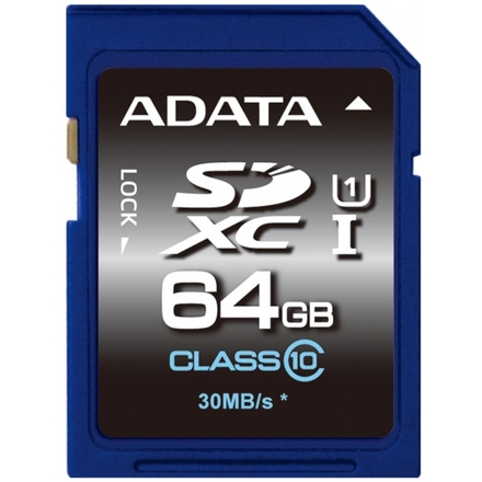 ADATA SDXC 64GB UHS-I Premier,Class 10, ASDX64GUICL10-R