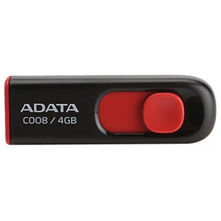 4GB USB ADATA C008  černo/červená (potisk), AC008-4G-RKD