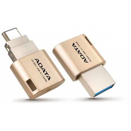 32GB ADATA UC350 USB 3.1 typ C zlatá 100/30MBs, AUC350-32G-CGD
