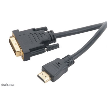 AKASA - DVI-D na HDMI kabel - 2 m, AK-CBHD06-20BK