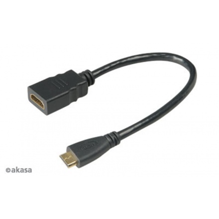 AKASA - HDMI na mini HDMI adaptér - 25 cm, AK-CBHD10-25BK