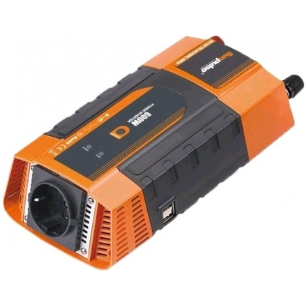 Měnič napětí Carspa PID600 12V/230V+2xUSB 600W, modifikovaná sinus, digitální display, PID600-122