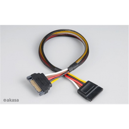 AKASA Prodlužovací napájecí SATA 15pin kabel  - 30 cm, AK-CBPW04-30