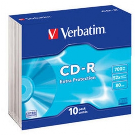 VERBATIM CD-R(10-Pack)Slim/EP/DL/52x/700MB, 43415