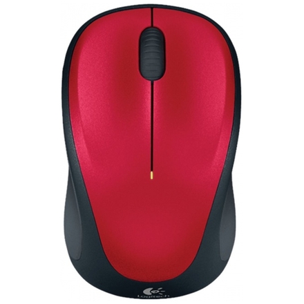 Logitech M235/Cestovní/Optická/Bezdrátová USB/Černá-červená, 910-002496