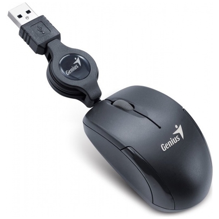 GENIUS Micro Traveler V2/Cestovní/Optická/Drátová USB/Černá, 31010125105