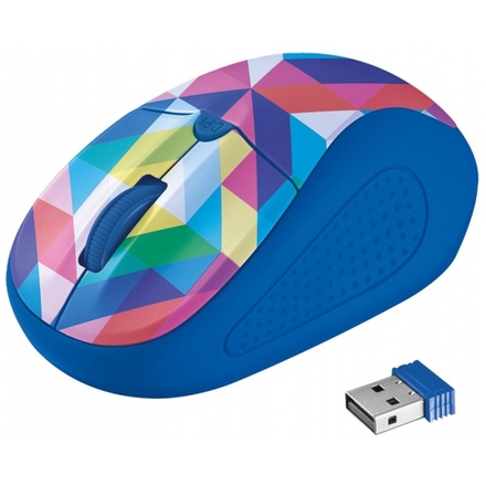 myš TRUST Primo Wireless Mouse - blue geometry, 21480