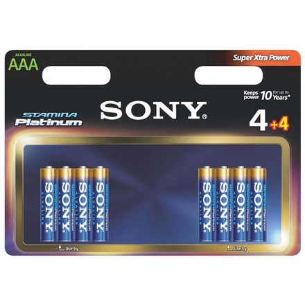 SONY Alkalické baterie AM4PT-B4X4D, 8ks LR3/AAA, AM4PT-B4X4D