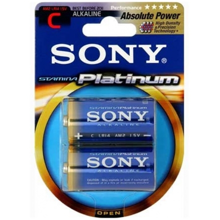 SONY Alkalické baterie AM2PTB2D, 2ks LR14/C, Stamina Platinum, AM2PT-B2D