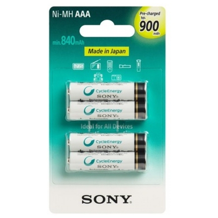 Sony NiMH AAA nabíjecí baterie 900mAh- 4ks, NH-AAAB4GN