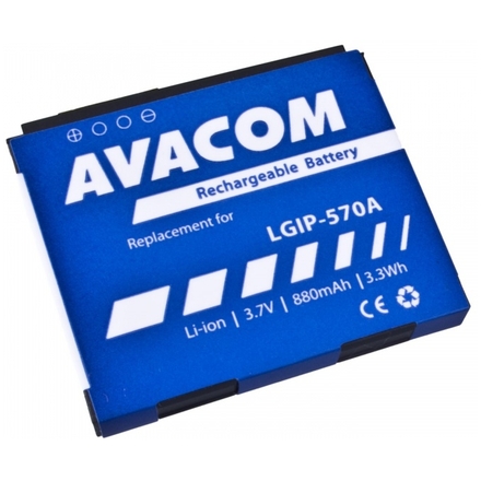 Baterie AVACOM GSLG-KP500-S880A do mobilu LG KP500 Li-Ion 3,7V 880mAh (náhrada LGIP-570A), GSLG-KP500-S880A