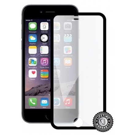 Screenshield™ APPLE iPhone 6/6S Tempered Glass protection display (full COVER black metalic frame), APP-TGFCBMFIPH6-D