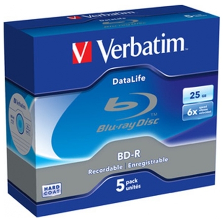 VERBATIM BD-R SL (6x, 25GB),NON-ID, 5ks/pack, 43836